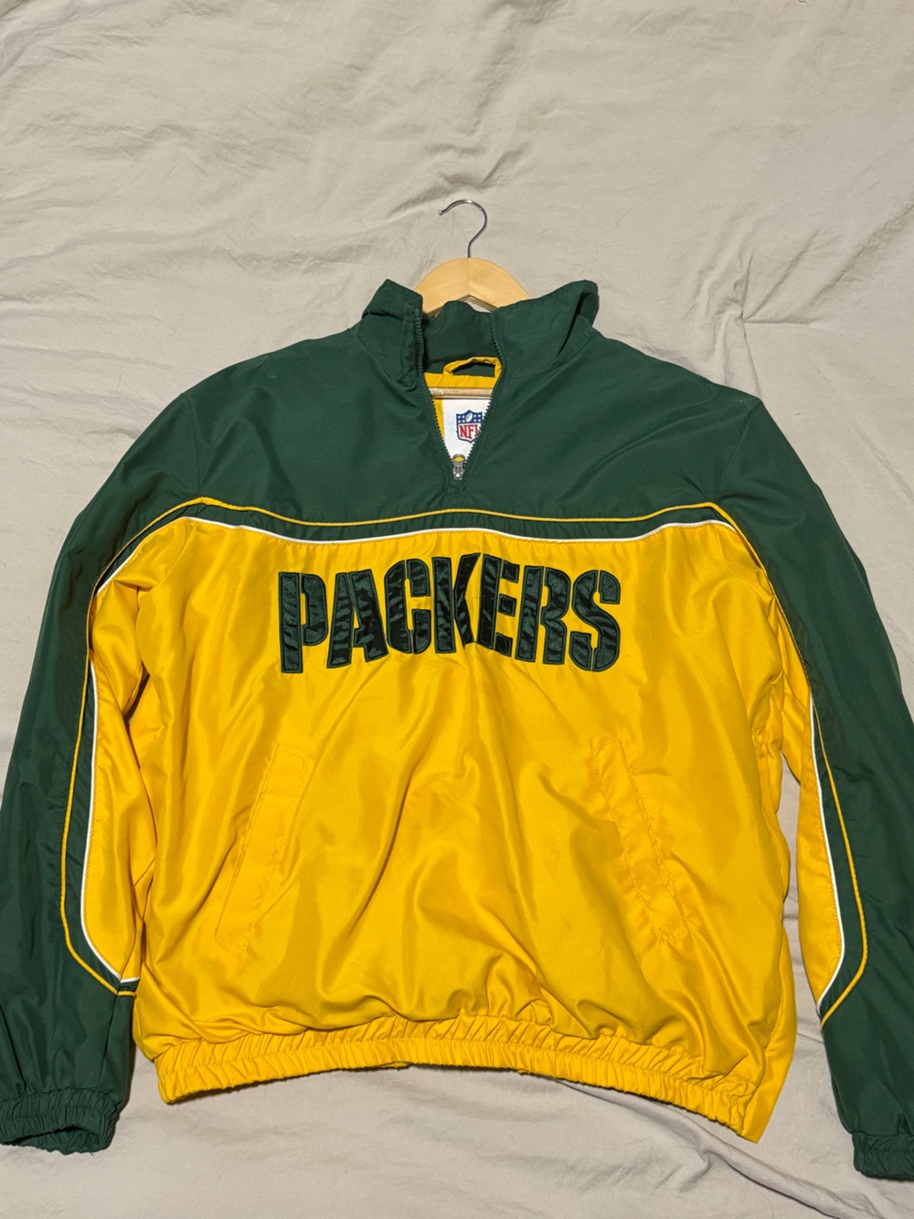Vintage Packers NFL Pullover Windbreaker